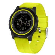 Ceas Copii Sanda 6182 Verde-Negru &ndash; Design Sport, Digital, Afișaj Dată, Alarmă, Rezistent la Apă 5ATM
