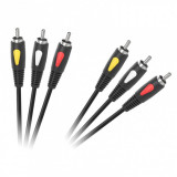 Cablu audio/video 3 x RCA la 3 x RCA T-T 1.8m, KPO4002-1.8, Oem