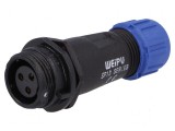 Mufă SP13 mamă PIN 3 IP68 13A 250V pentru lipire pe cablu