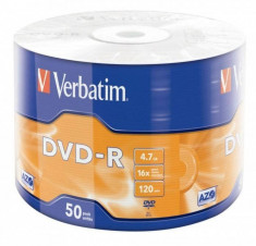 Mediu optic Verbatim DVD-R 16X 50PK WRAP 4.7GB MATT SILVER foto