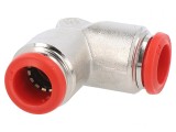 Racord Push-In Unghi Alamă Nichelată 20bar 80&deg;C