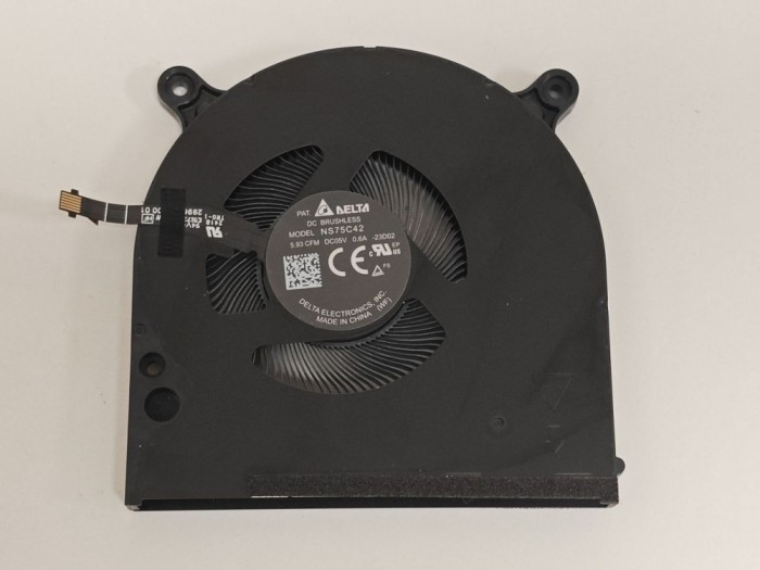 Cooler placa video Laptop, Dell, XPS 16 9640, 08GVMH, 8GVMH, NS75C42-23D02, 023.100VR.0001.A01, discrete graphics, 5V, 0.6A, GPU