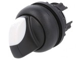 Comutator Rotativ 22mm Alb-Negru 3 Pozitii