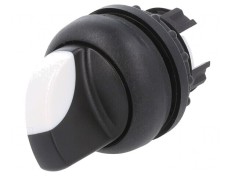 Comutator Rotativ 22mm Alb-Negru 3 Pozitii