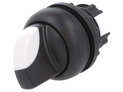 Comutator Rotativ 22mm Alb-Negru 3 Pozitii foto