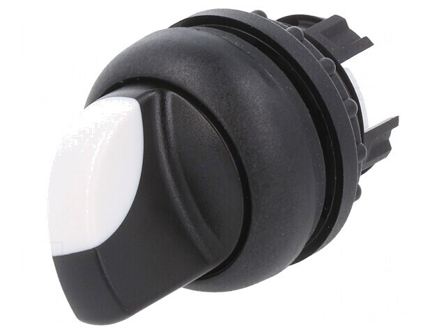 Comutator Rotativ 22mm Alb-Negru 3 Pozitii