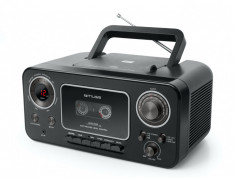 Sistem audio portabil MUSE M-182 RDC, Stereo, LED, CD-Player, Player Casete audio si Recorder, Radio, Microfon, AUX-in, Negru foto