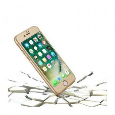 Husa FullBody Gold pentru iPhone 8 acoperire completa cu folie de protectie foto