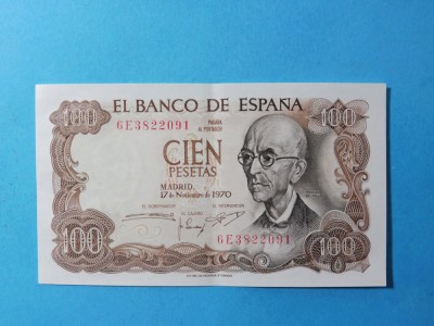SPANIA 100 PESETAS 1970 - Spania franchista (109) foto