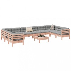 vidaXL Set canapele grădină cu perne, 11 piese lemn masiv brad douglas 3299649