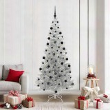 VidaXL Brad de Crăciun cu 300 LED cu suport Argintiu 210 cm PET 3396684