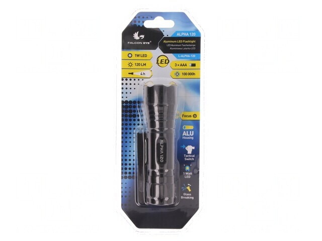Lanternă LED 120lm Neagră 1W
