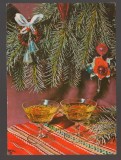 CPIB 24538 CARTE POSTALA - FELICITARE DE ANUL NOU, PAHARE DE SAMPANIE, CIRCULATA, 1977, STAMPILA, TIMBRU