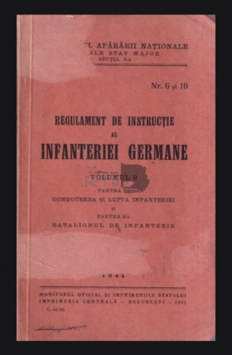Regulament de instructie al Infanteriei Germane vol. 9, part. 1-2 1941