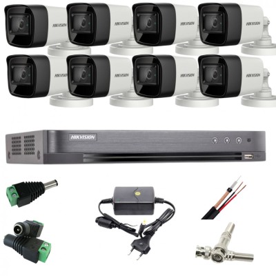 Sistem supraveghere profesional Hikvision 8 camere 5MP Turbo HD IR 40m SafetyGuard Surveillance foto