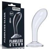 Dildo cu ventuza, Lovetoy, Curbat, Transparent, 15x14cm
