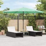 Cumpara ieftin Umbrelă soare de grădină st&acirc;lp din lemn verde 388x388x248 cm
