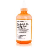 Carbon Theory SupaVIT-C 5% Glycolic &amp; Vitamin C solutie tonica cu efect de iluminare &icirc;mpotriva acneei, a roșeții și a cicatricilor post-acnee 250 ml