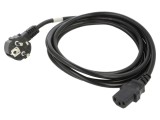 Cablu CEE 7/7 ştecăr unghi, IEC C13 mamă, PVC, 3m