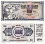 Bancnota Iugoslavia 1000 Dinara 1974 UNC, NeCirculata