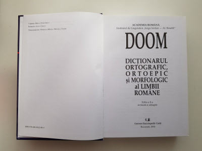 DOOM - Dictionar Ortografic, Ortoepic si Morfologic al Limbii Rom&amp;acirc;ne, ed. 2010 foto