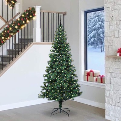 vidaXL Pom de Crăciun artificial pre-iluminat cu 300 LED Verde 240 cm 3396789 foto