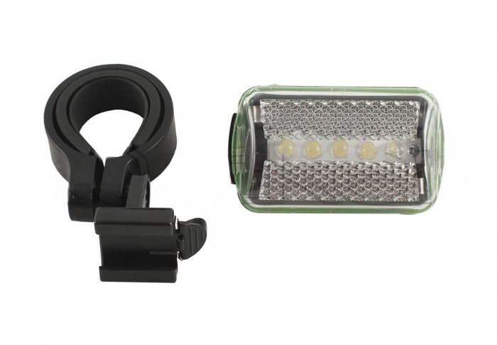 Far fata bicicleta cu 3 led-uri Rival Store, plastic, baterii incluse