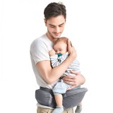 Marsupiu Ergonomic 3in1, Flippy, pentru Bebelusi si Copii, 0-36 Luni, Bretele Reglabile pentru Umar si Sold, Inchidere Catarama, 125x25x14 cm, Gri