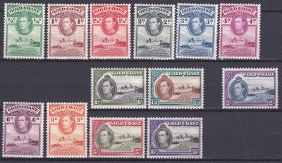 DB1 Colonii 1934 Gold Coast KG VI Castel in Accra 12 v. MNH + 1 v. MVLH 2 poze foto