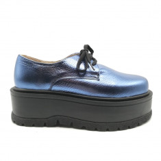 Pantofi dama cu platforma Metal Blue 36 foto