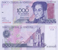 1998 (10 IX), 1,000 Bolivares (P-79) - Venezuela - stare UNC foto