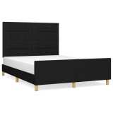 Cumpara ieftin Cadru de pat fara saltea, negru, 140x200 cm, textil