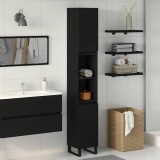 VidaXL Dulap de baie, stejar negru, 30x30x190 cm, lemn prelucrat