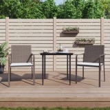 VidaXL Set mobilier de grădină cu perne, 3 piese, poliratan și oțel