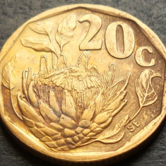 Moneda exotica 20 CENTI - AFRICA de SUD, anul 1993 *cod 4713 = SUID AFRIKA