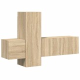 Cumpara ieftin Set de dulapuri TV, 3 piese, stejar sonoma, lemn prelucrat
