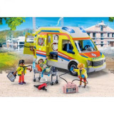 Playmobil - Ambulanta Galbena Cu Lumini Si Sunete