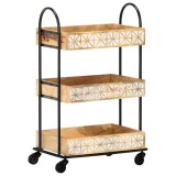 Cumpara ieftin Carucior bucatarie cu 3 niveluri, 46x30x76 cm, lemn masiv mango