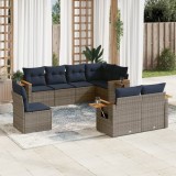 Gossi set canapele de gradina cu perne, 8 piese, gri, poliratan