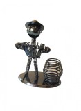 Ornament decorativ, Muzicant din metal cu suport de pixuri, Nergu, 18 cm, 356-5DX