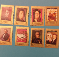 AJMAN 1972 CHOPIN - SERIE COMPLETA NESTAMPILATA MNH foto