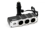 Splitter bricheta auto SOC4 3+1 USB, Amio