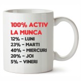 Cana alba Personalizata 100% Activ La Munca, INOVATIX&reg;. 330ml