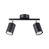 Lampă De Tavan Lemmi Negru Oțel 2 Becuri Tub Minimalist De Interior