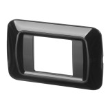 Rama decorativa dubla Gewiss Top System, pentru aparataj modular, IP20, neagra