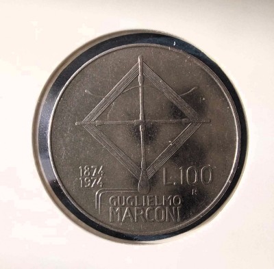 100 LIRE 1974 ITALIA COMEMORATIVA foto