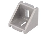 Colțar ELESA+GANTER pentru profile 8mm, 28x30x30mm, Aluminiu, Natural