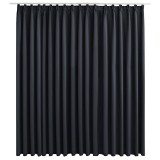 Draperie opaca, negru, 290 x 245 cm, cu carlige