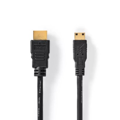 Cablu mini HDMI - HDMI 3m High Speed 4K 30Hz 10.2Gbps cu Ethernet Nedis foto