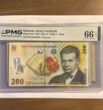 200 lei 2007 PMG66 UNC bancnota gradata